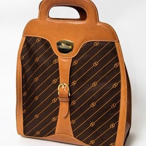 *SOLD* Vintage GUCCI Monogram Leather Canvas Tote
